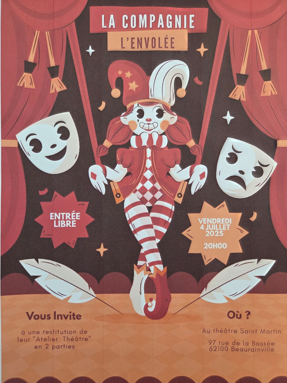 You are currently viewing Spectacle de la Compagnie l’Envolée le 4 juillet 2025 au théâtre de Beaurainville