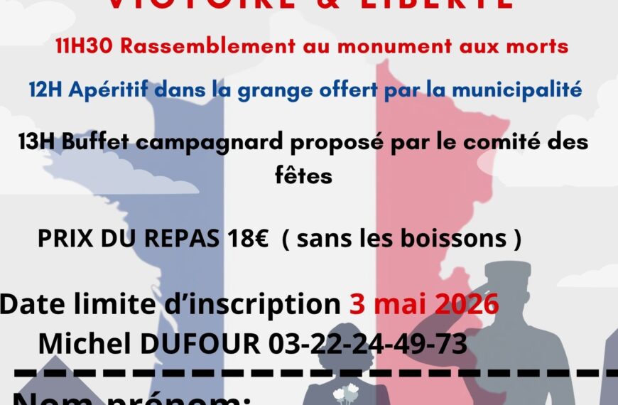 Cérémonie et repas du 8 mai 2026