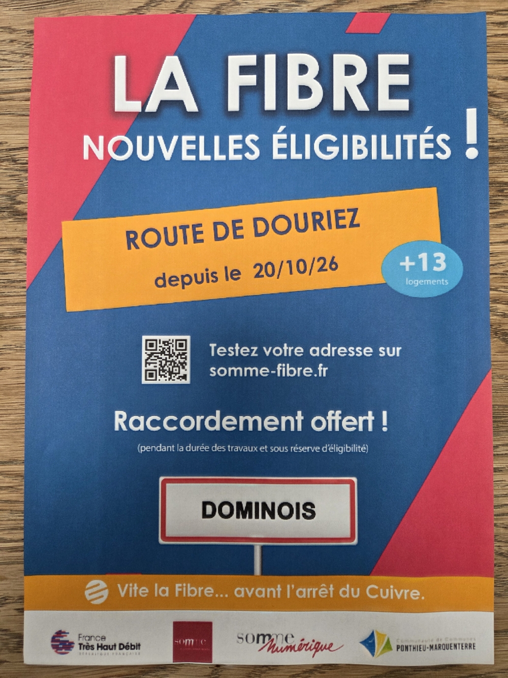Vous consultez actuellement La fibre est arrivée au 5 route de Douriez
