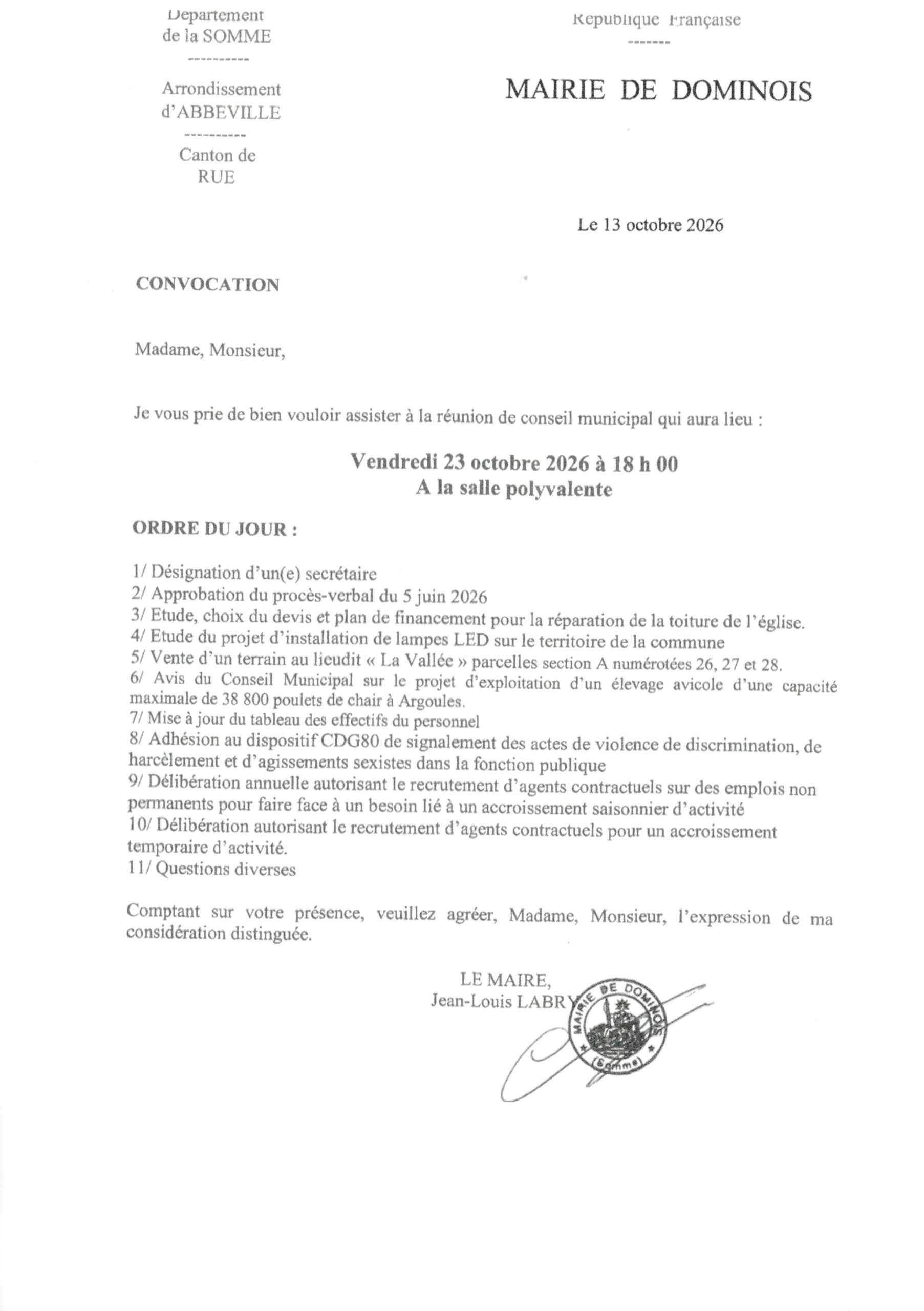 Vous consultez actuellement Prochain conseil municipal le 23 octobre 2026